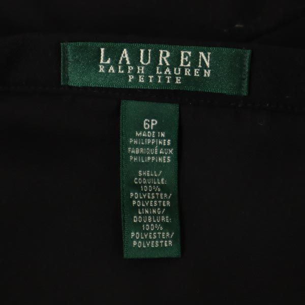 LAUREN RALPH LAUREN ローレンラルフローレン ミニ丈 フリルスカート 6P ブラック系 サイドジップ レディース