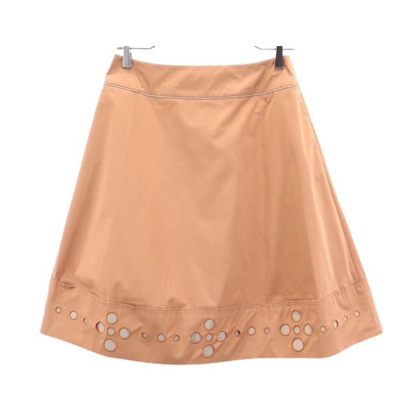 FOXEY NEW YORK フォクシーニューヨーク ミニ丈 スカート 40 ブラウン系 バックジップ レディース