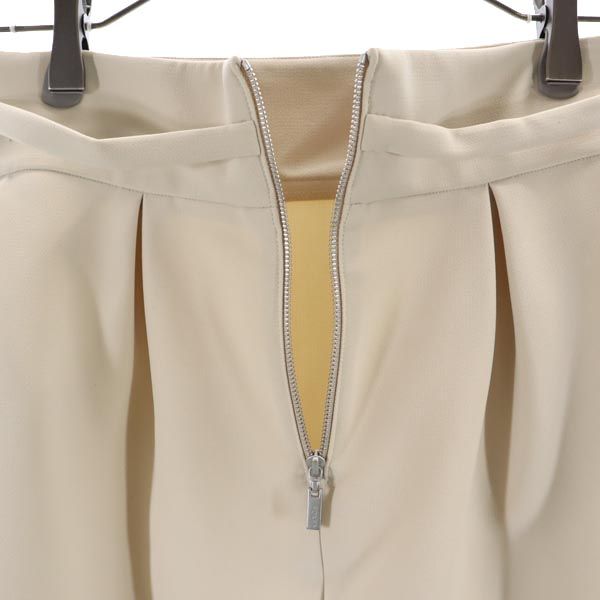 フォクシー ミニ丈 スカート 38 ベージュ FOXEY タック入 レディース