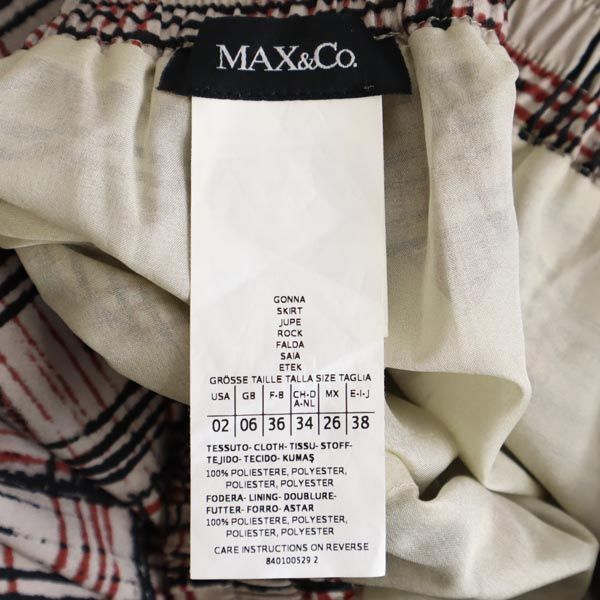 MAX&CO マックスアンドコー チェック柄 ミニ丈 スカート 38 レディース
