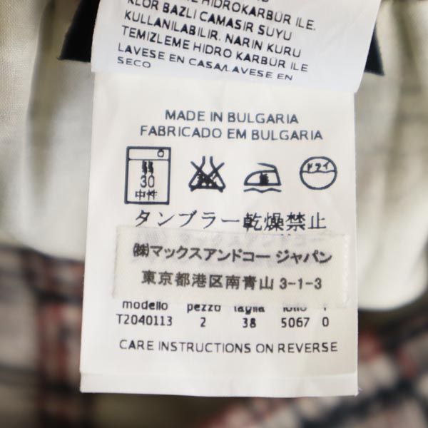 MAX&CO マックスアンドコー チェック柄 ミニ丈 スカート 38 レディース