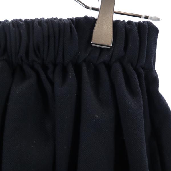 JUPE NOIR フランス製 ミディ丈 ギャザースカート 0 ブラック レディース