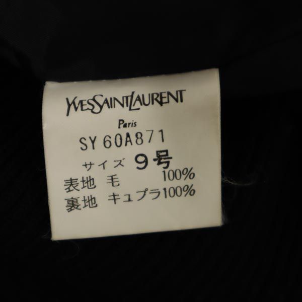YVES SAINT LAURENT イヴサンローラン ウール ミニ丈 ニット スカート 9号 黒 レディース