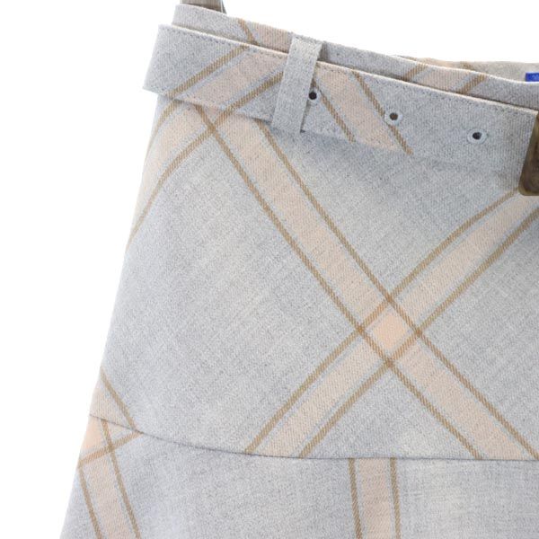 BLUE LABEL CRESTBRIDGE ブルーレーベルクレストブリッジ 日本製 三陽商会 チェック柄 ミニ丈 スカート 34 グレー系 レディース