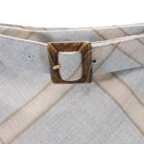 BLUE LABEL CRESTBRIDGE ブルーレーベルクレストブリッジ 日本製 三陽商会 チェック柄 ミニ丈 スカート 34 グレー系 レディース
