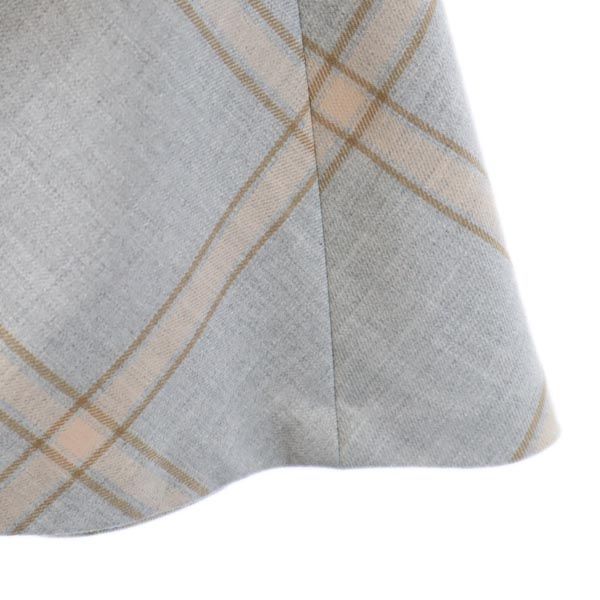 BLUE LABEL CRESTBRIDGE ブルーレーベルクレストブリッジ 日本製 三陽商会 チェック柄 ミニ丈 スカート 34 グレー系 レディース