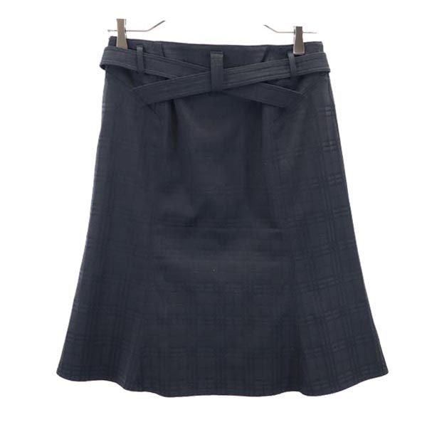 BURBERRY バーバリー 三陽商会 チェック柄 ミニ丈 スカート 38 黒 レディース