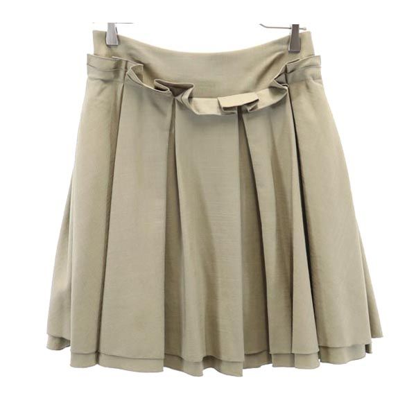 FOXEY フォクシー 日本製 ミニ丈 スカート 40 カーキ系 レディース