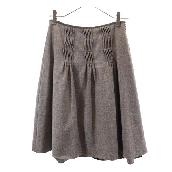 BURBERRY BLUE LABEL バーバリーブルーレーベル 三陽商会 アンゴラ ウールブレンド ミニ丈 スカート 38 茶系 レディース