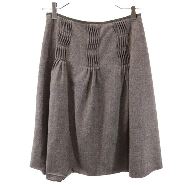 BURBERRY BLUE LABEL バーバリーブルーレーベル 三陽商会 アンゴラ ウールブレンド ミニ丈 スカート 38 茶系 レディース