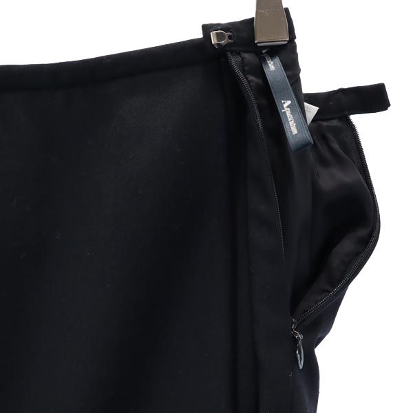 Aquascutum アクアスキュータム 日本製 ミニ丈 スカート 黒 レディース