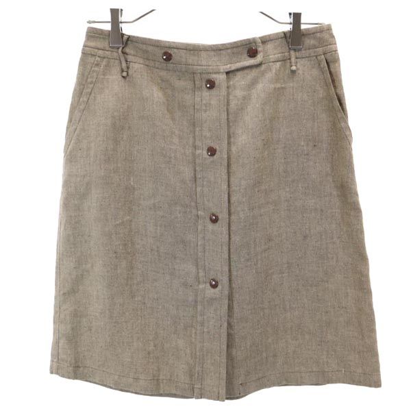 MAX&CO マックスアンドコー イタリア製 リネン ミニ丈 スカート 38 ブラウン系 レディース