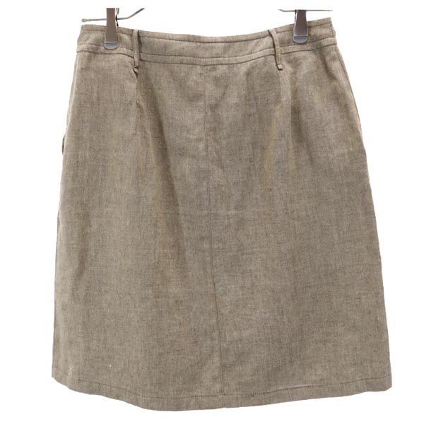 MAX&CO マックスアンドコー イタリア製 リネン ミニ丈 スカート 38 ブラウン系 レディース