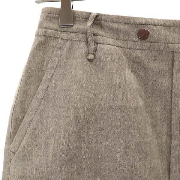 MAX&CO マックスアンドコー イタリア製 リネン ミニ丈 スカート 38 ブラウン系 レディース