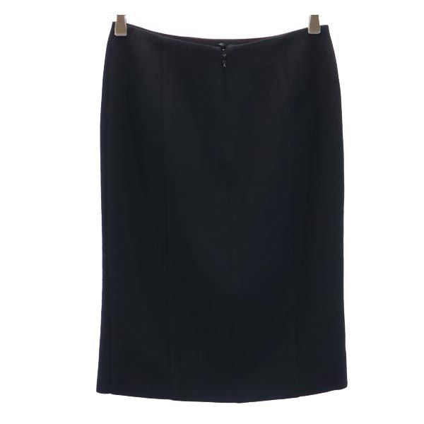 Emporio Armani エンポリオアルマーニ ミディ丈 スカート 38 ブラック バックジップ レディース