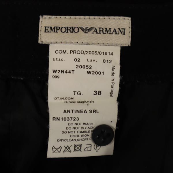 Emporio Armani エンポリオアルマーニ ミディ丈 スカート 38 ブラック バックジップ レディース