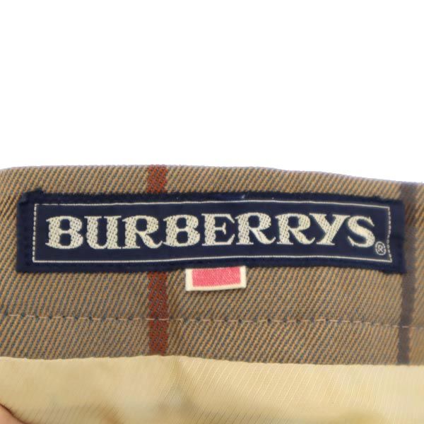 Burberrys バーバリーズ 90s ウール チェック ミニ丈 プリーツスカート ブラウン系 サイドジップ レディース