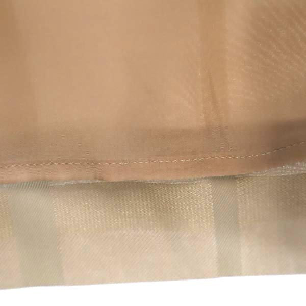 バーバリー 日本製 三陽商会 シルクブレンド チェック ミディ丈 スカート 40 ベージュ系 BURBERRY レディース