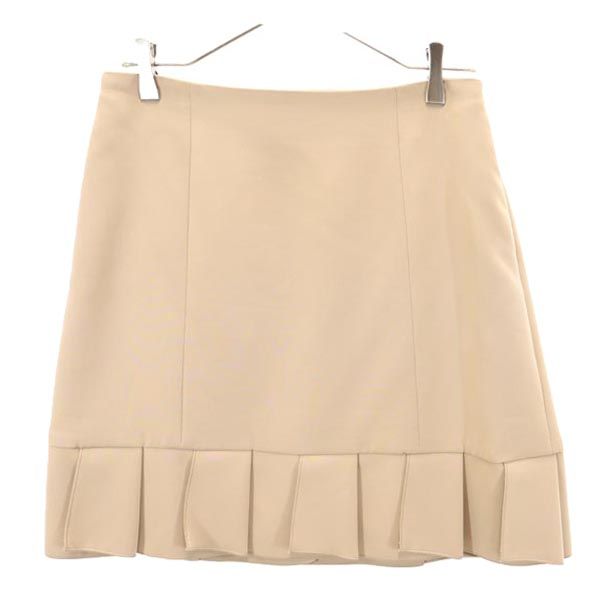 FOXEY NEW YORK フォクシーニューヨーク 日本製 ミニ丈 裾フリル スカート 40 ブラウン系 バックジップ レディース