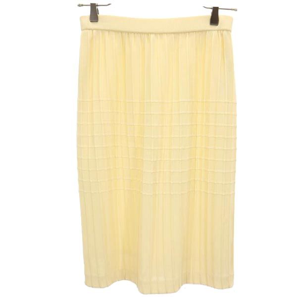 YVES SAINT LAURENT イヴサンローラン レーヨン ミニ丈 ニット スカート 11 イエロー系 レディース