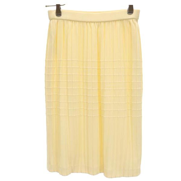 YVES SAINT LAURENT イヴサンローラン レーヨン ミニ丈 ニット スカート 11 イエロー系 レディース