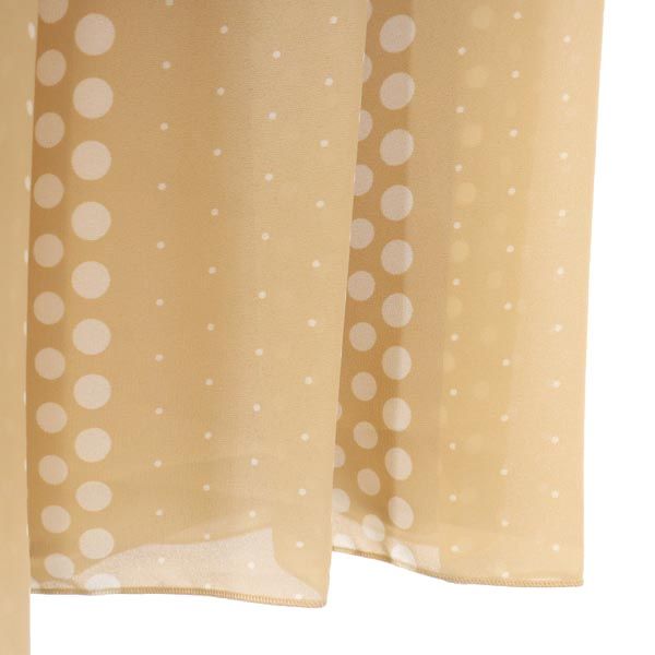 LANVIN ランバン 日本製 ドット ミディ丈 プリーツスカート 36 ベージュ系 レディース