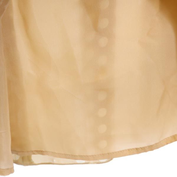 LANVIN ランバン 日本製 ドット ミディ丈 プリーツスカート 36 ベージュ系 レディース