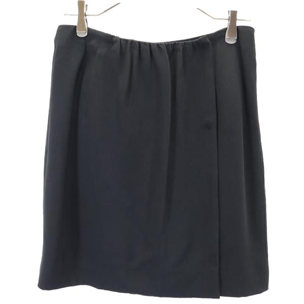 未使用 MIUMIU ミュウミュウ ミニ丈 ラップスカート 42 ブラック系 レディース