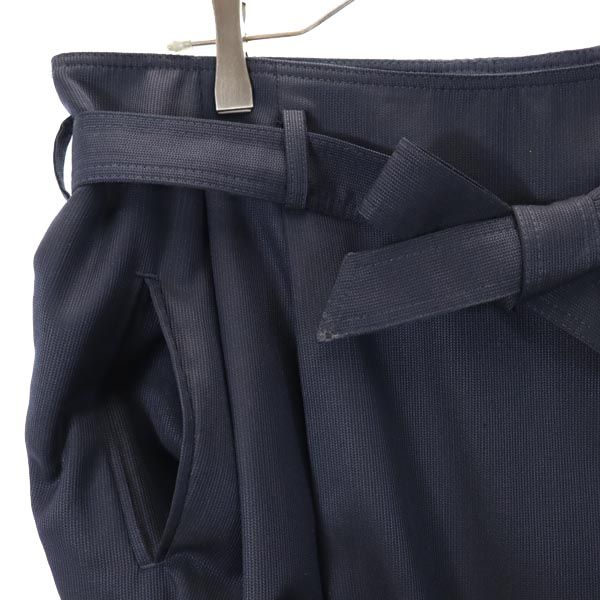 ARMANI COLLEZIONI アルマーニコレッツォーニ ウールブレンド ミニ丈 スカート 38 ネイビー系 ベルト付 レディース