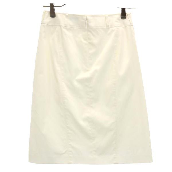 バーバリー 日本製 三陽商会 ミディ丈 台形 スカート 36 白 BURBERRY レディース