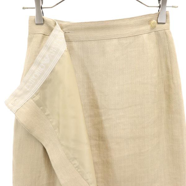 Emporio Armani エンポリオアルマーニ 日本製 ミニ丈 ラップスカート 40 ベージュ系 レディース