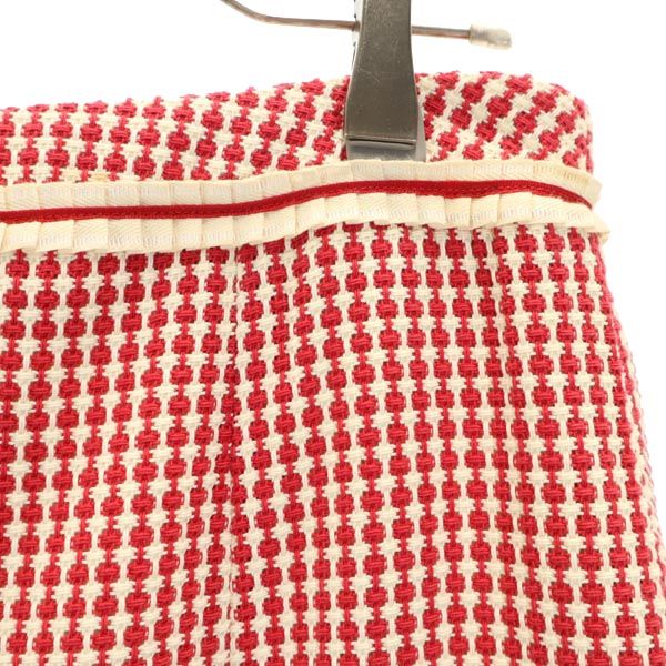 WEEKEND MaxMara ウィークエンドマックスマーラ 総柄 ミニ丈 台形 スカート 42 赤系 レディース