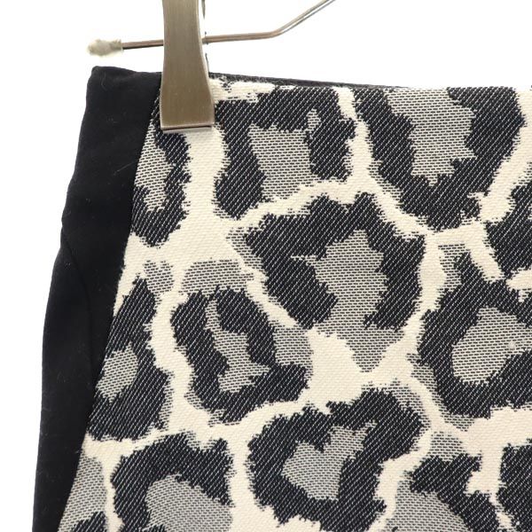 DIANE VON FURSTENBERG ダイアンフォンファステンバーグ レオパード切替デザイン ミニ丈 タイトスカート 2 黒系 レディース