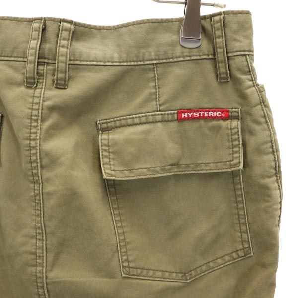 HYSTERIC ヒステリック 日本製 ミニ丈 タイトスカート FREE カーキグリーン ロゴ刺繍 レディース