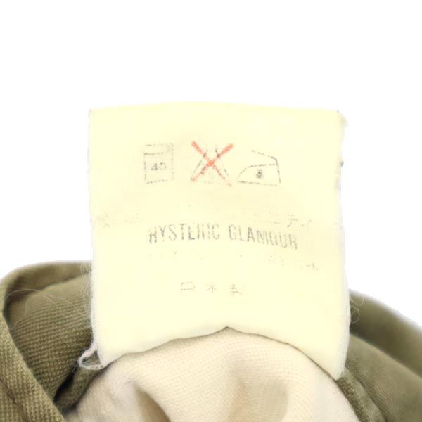 HYSTERIC ヒステリック 日本製 ミニ丈 タイトスカート FREE カーキグリーン ロゴ刺繍 レディース