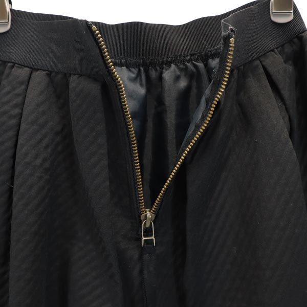 BURBERRY BLUE LABEL バーバリーブルーレーベル 日本製 三陽商会 ミニ丈 ギャザースカート 36 ブラック系 バックジップ レディース