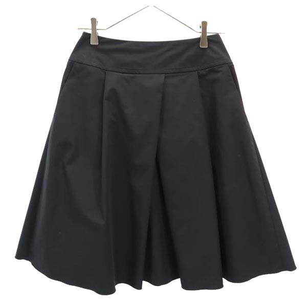 FOXEY NEW YORK フォクシーニューヨーク 日本製 ミニ丈 ギャザースカート 38 ブラック系 バックジップ レディース
