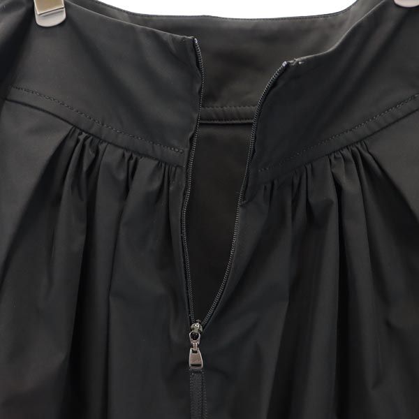 FOXEY NEW YORK フォクシーニューヨーク 日本製 ミニ丈 ギャザースカート 38 ブラック系 バックジップ レディース