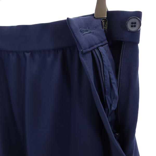 YVES SAINT LAURENT イヴサンローラン ウール ミディ丈 タイトスカート M ネイビー レディース