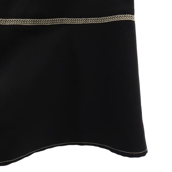 furfur ファーファー ロング丈 デニムスカート F デニム地×黒 切替 レディース