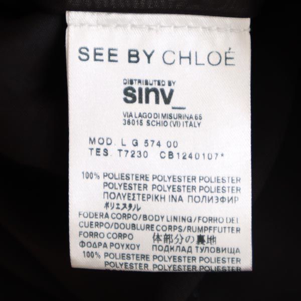 シーバイクロエ ミニ丈 シフォン スカート 2 黒 SEE BY CHLOE レディース