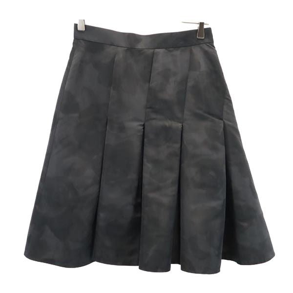 LANVIN ランバン 日本製 ミディ丈 ボックス スカート 40 黒 レディース