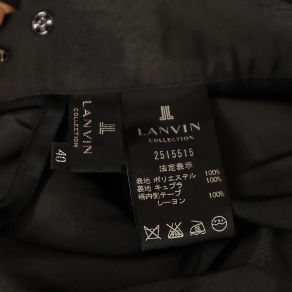 LANVIN ランバン 日本製 ミディ丈 ボックス スカート 40 黒 レディース