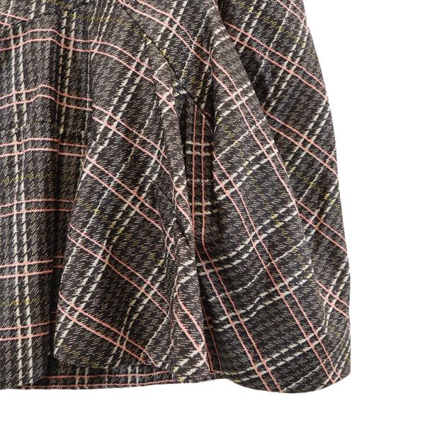 MARNI マルニ チェック ミニ丈 デザイン スカート 42 ブラウン系 サイドジップ レディース