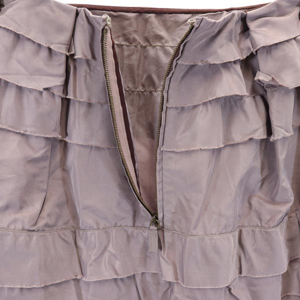 MIUMIU ミュウミュウ イタリア製 ミニ丈 段々 フリルスカート 38 パープル系 バックジップ レディース