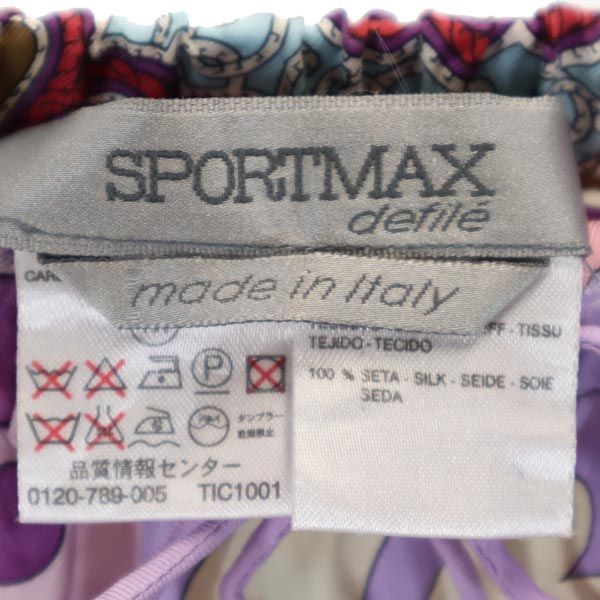 SPORTMAX スポーツマックス イタリア製 総柄 ミニ丈 シルク スカート M レディース