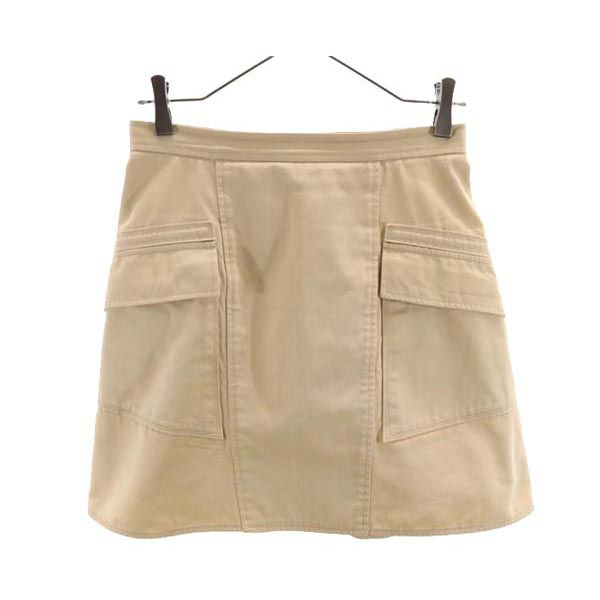 GIVENCHY ジバンシィ ミニ丈 台形 スカート 38 ベージュ系 バックジップ レディース