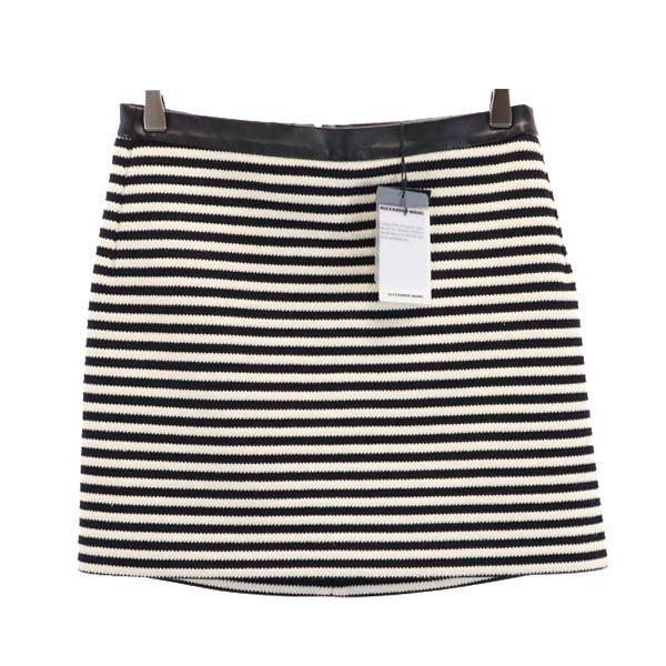 未使用 Alexander Wang アレキサンダーワン ミニ丈 ニット スカート 0 ホワイト系 バックジップ レディース