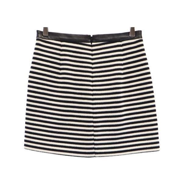 未使用 Alexander Wang アレキサンダーワン ミニ丈 ニット スカート 0 ホワイト系 バックジップ レディース