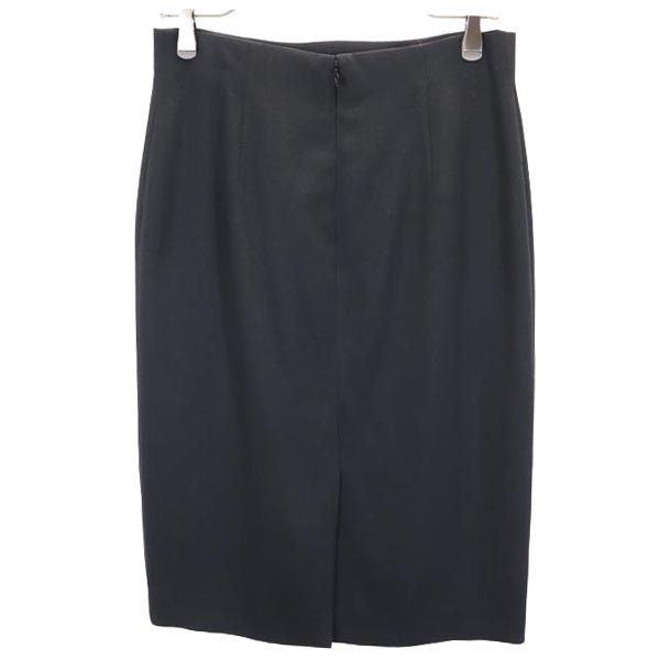 LANVIN ランバン 日本製 ミディ丈 台形 スカート 40 黒 レディース